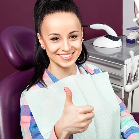 Dentist Las Vegas NV Woman Giving Thumbs Up