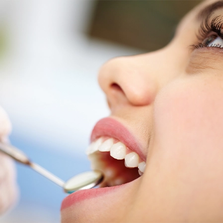 Dentist Las Vegas NV Woman With Dental Mirror In Mouth